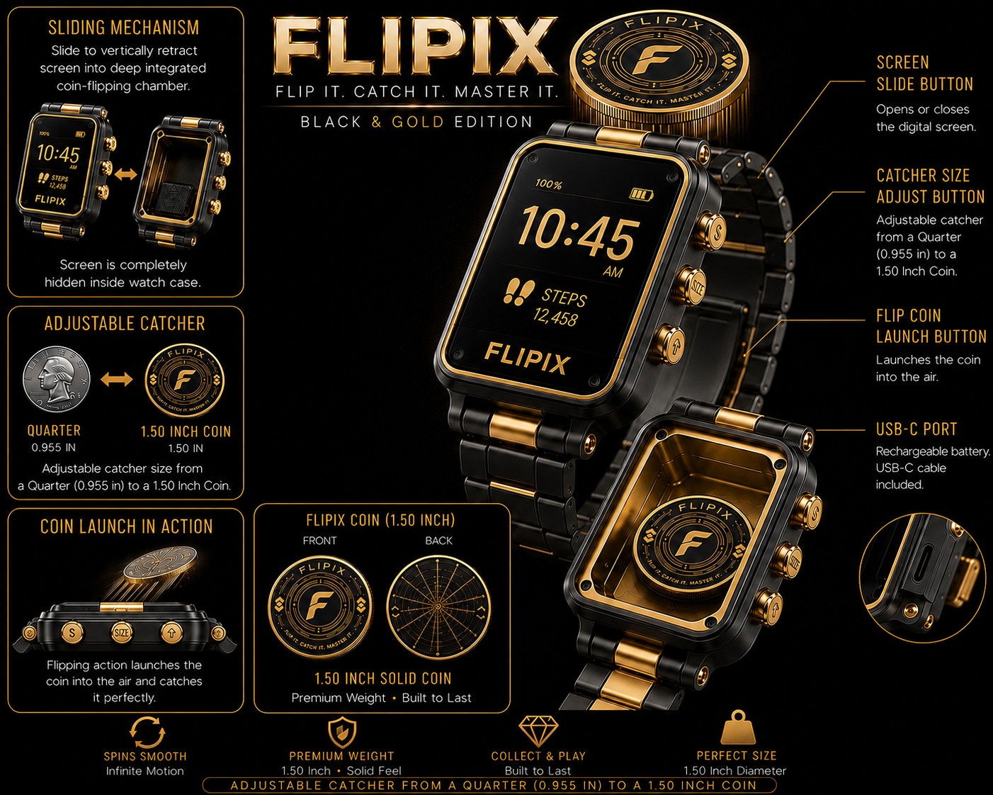 Flipix the Coin Flipping Watch